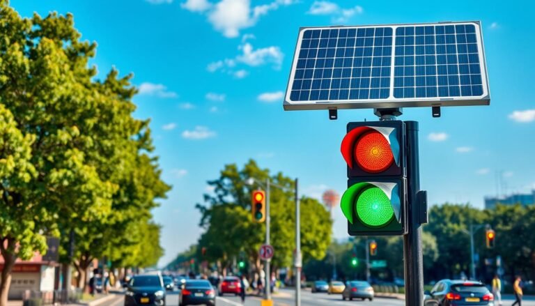 Como semáforos solares otimizam trânsito temporário