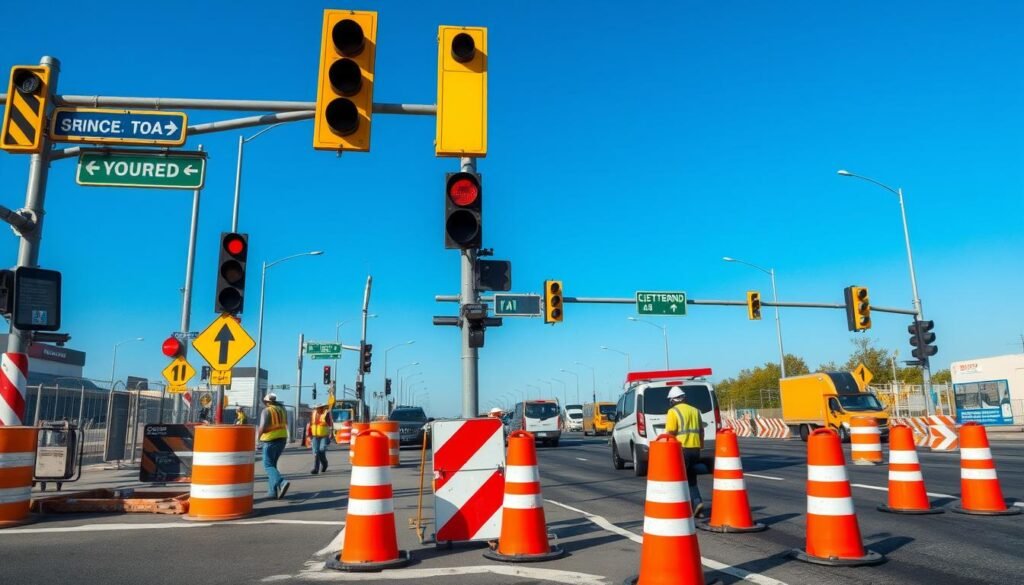 Sistemas inteligentes de controle de tráfego em obras